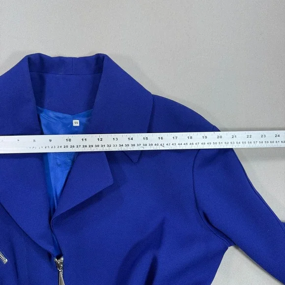 Thierry Mugler Jacket Women's Sz‎ 44 Royal Blue Blazer Wool Made in Italy - Picture 8 of 14